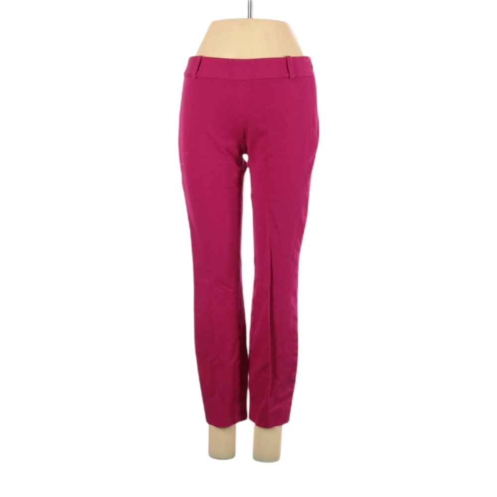 J.‎ Crew Minnie Pink Pants Size 00 Straight Leg Mid Rise Side Zipper Stretch